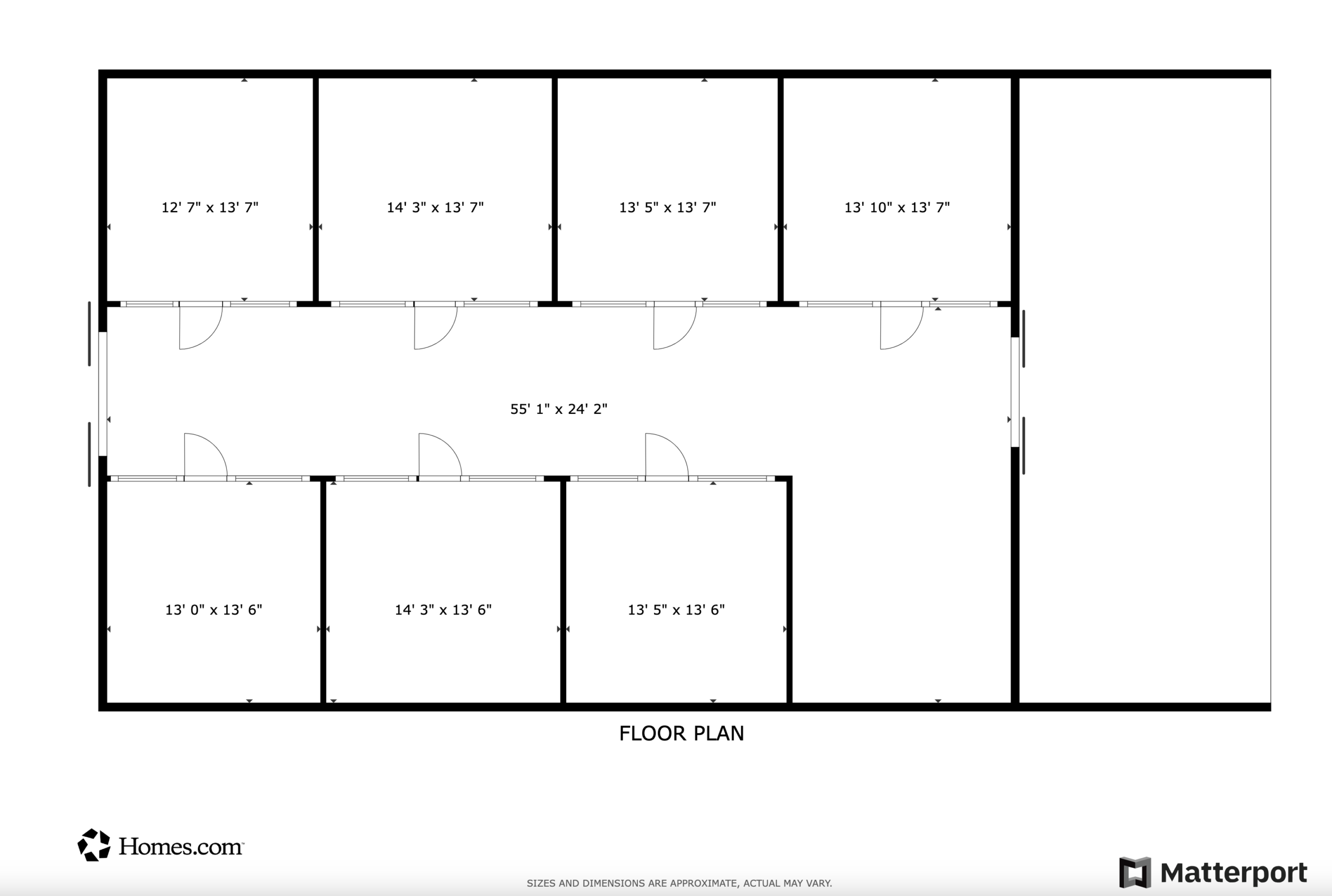 7041 NE 22nd Court Road equestrian barn floor plan with stall dimensions and central aisle